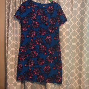J Crew blue floral shift gallery dress 10